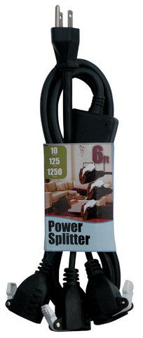 Contek 05361 6 in. 3 Plud Black Snap Pop P Splitter