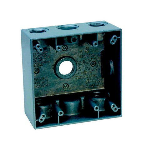 Sigma 14351-5 2 Gang 5 Holes Gray Outlet Box