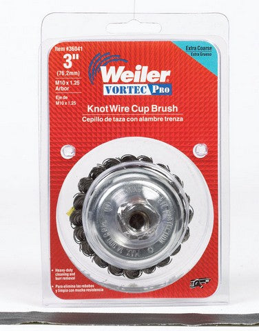 Weiler 36041 3 in. Vortec Pro Knot Extra Coarse Wire Cup Brush