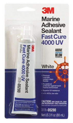 3M 05280 3 oz White 4000 UV Marine Adhesive Sealant Fast Cure