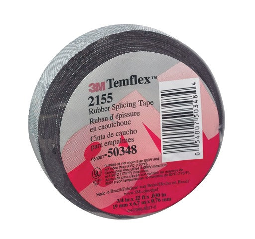 3M 2155 Electrical Splicing Black Tape  0.75 in. x 22 ft.