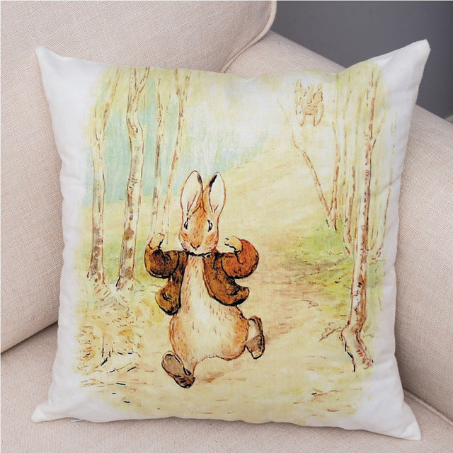 Cartoon Rabbit Peach Skin Fabric Pillow Cover Home Decoration Sofa Cushion Cover Seat Cover Easter Amazon AliExpress