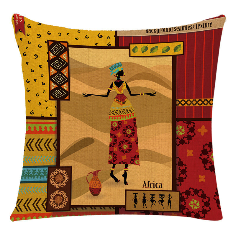 African Woman Housewares Bed Cushion Cover Car Pillow