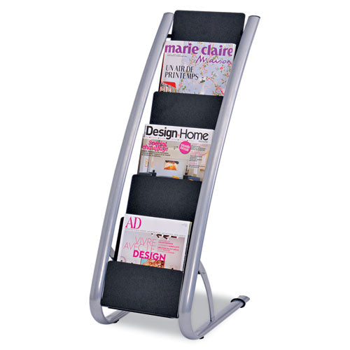 Alba DDEXPO6 Black Literature Display Free Standing with 6 shelves