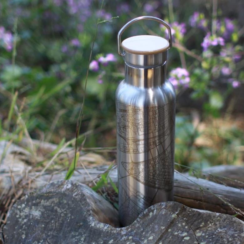 Albuquerque - New Mexico Map Bottle with Bamboo Top