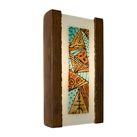 A19 RE103-BT-MTQ reFusion Abstract Wall Sconce Butternut and Multi Tur