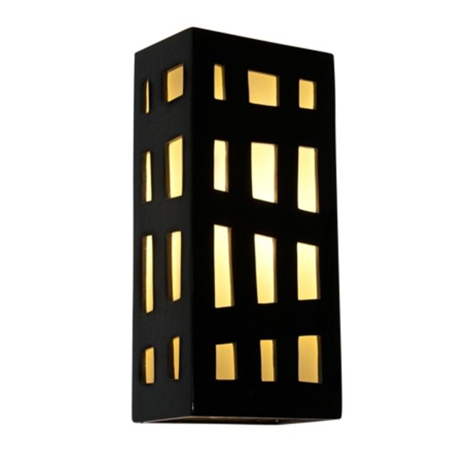 A19 RE110-BG-WF reFusion Grid Wall Sconce Black Gloss and White Frost