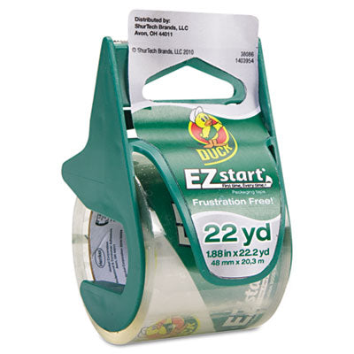 Duck 07307 EZ Start Carton Sealing Tape/Dispenser- 1.88&quot; x 22