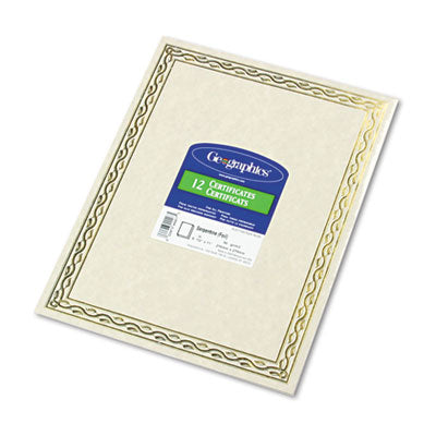 Geographics 44407 Foil Stamped Award Certificates- 8.5 x 11- Gold Serp