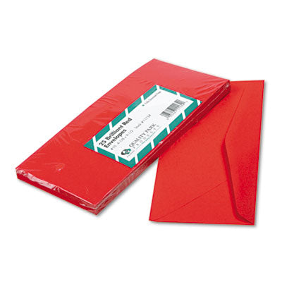 Quality Park 11134 Colored Envelope- Traditional- No.10- Red- 25-Pack