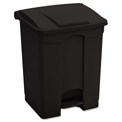 Safco 9922BL Large Capacity Plastic Step-On Receptacle  17 gal  Black