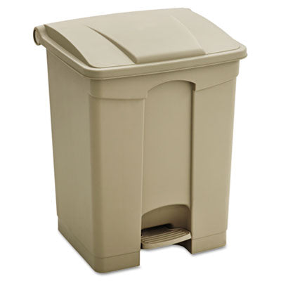 Safco 9922TN Large Capacity Plastic Step-On Receptacle  17 gal  Tan