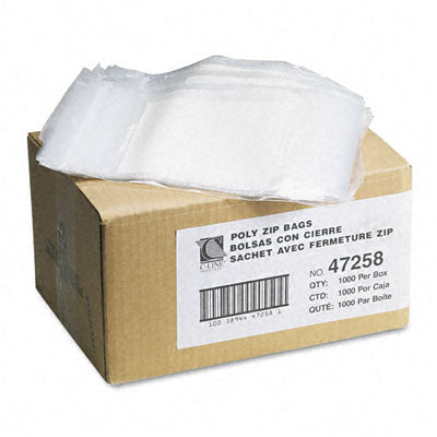 C-Line 47258 Recloseable Small Parts Bags  Poly  5 x 8  Clear with Whi