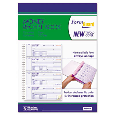 Rediform 8L808R Money Receipt Book- 2-3/4 x 7- Carbonless Triplicate-