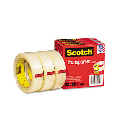 3M 600723PK Transparent Tape 600-72-3PK  1 X 2592  3   core  transpare