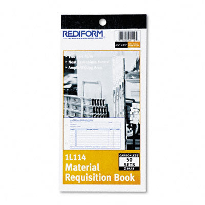 Rediform 1L114 Material Requisition  7-7/8 x 4-1/4  Carbonless Duplica