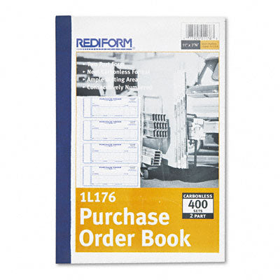 Rediform 1L176 Purchase Order  7 x 2-3/4  Carbonless Duplicate  400 Se