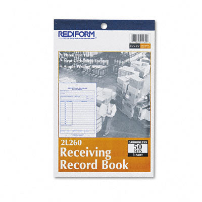 Rediform 2L260 Receiving Record  5-1/2 x 7-7/8  Carbonless Triplicate