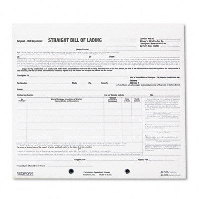 Rediform 44301 Shipping Bill of Lading Short Form  8-1/2 x 7  Triplica