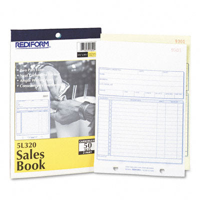 Rediform 5L320 Sales Form  5-1/2 x 7-7/8  Carbonless Duplicate  50 Set