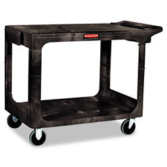 Rubbermaid Commercial 452500BK Flat Shelf Utility Cart- 2-Shelf- 500lb