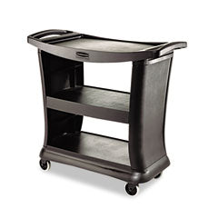 Rubbermaid Commercial 9T6800BK Executive Service Cart- 3-Shelf- 300lbs