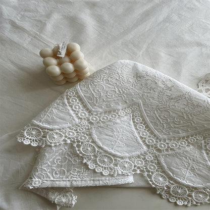 French White Phoenix Tail Flower Anemone Lace Tablecloth