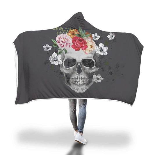 Hooded Blanket Cloak 3D Digital Printing Nap Blanket Skull