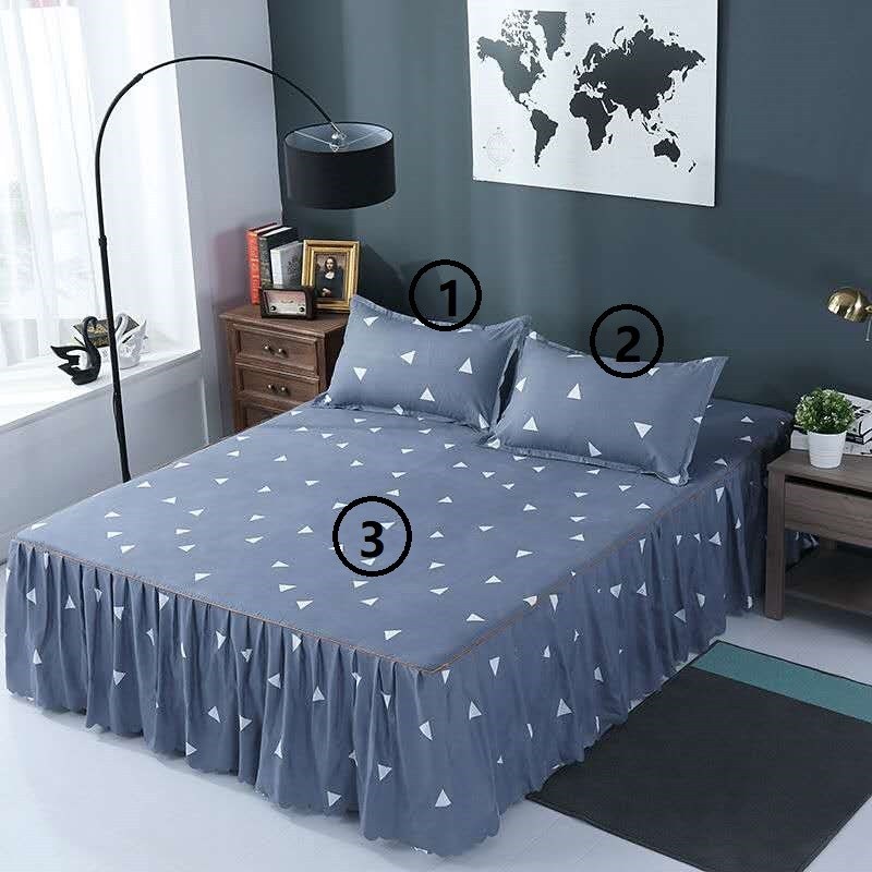 Bed Skirt Pillowcase 3 Woolly Bedsheet Bedding Set Bedspread