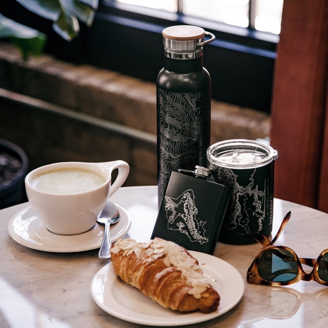 Baltimore - Maryland Map Bottle with Bamboo Top in Matte Black