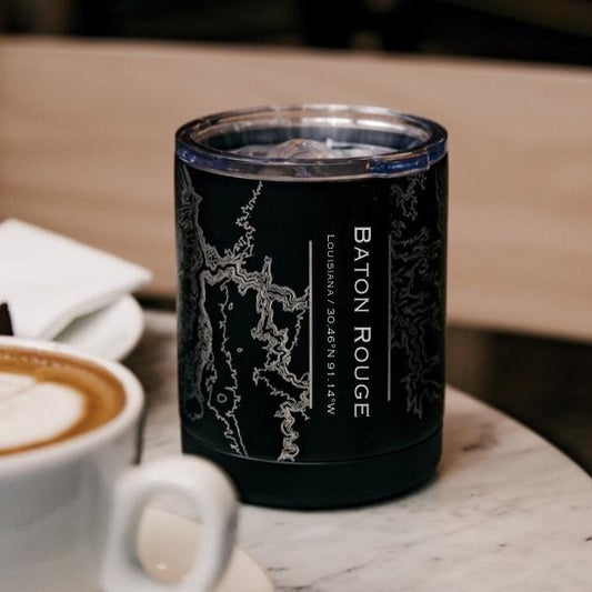 Baton Rouge - Louisiana Map Insulated Cup in Matte Black