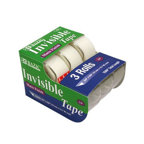 Bazic 903  3/4" X 500" Invisible Tape (3/Pack)    Case of 24