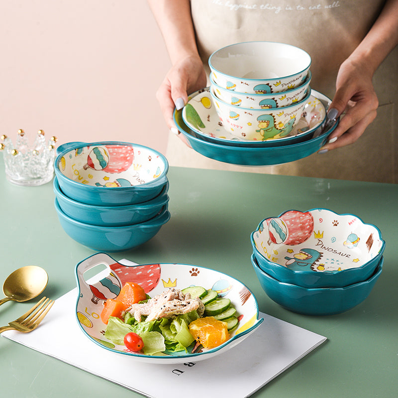 Cartoon Ceramic Dishes Set Tableware Bowl Household