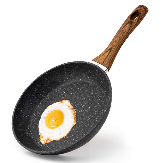 Egg Frying Pan Non Stick 20cm 8 Inch, Induction Wok For Steak Bacon Hot-Dog Burgers, Forged Aluminum Woks Nonstick Anti-Scratch Coating Anti-scalding Handle Design  Bann