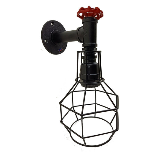 Modern Industrial Retro Vintage Style Pipe Cage Wall Light Wall Lamp