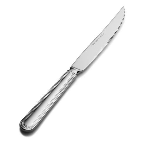 Bon Chef S715 Bolero Euro Solid Handle Steak Knife, Pack of 12