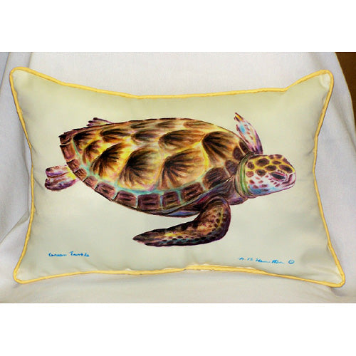 Betsy Drake HJ044 Green Sea Turtle Art Only Pillow 15"x22"