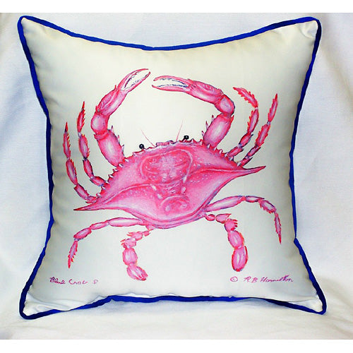 Betsy Drake HJ102 Pink Crab Art Only Pillow 18"x18"