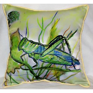 Betsy Drake ZP458 Grasshopper Throw Pillow- 22 x 22 in.