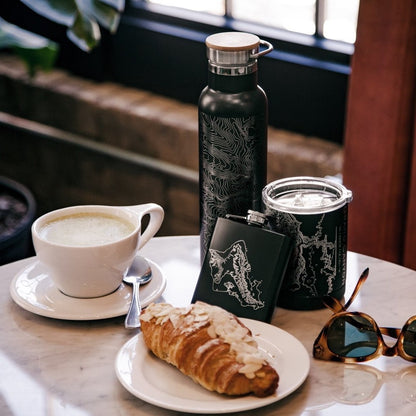 Buffalo - New York Map Bottle with Bamboo Top in Matte Black