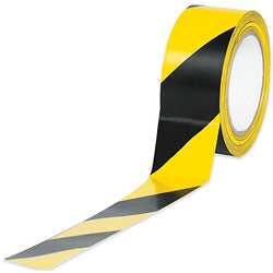 Box Partners T9336BY 3 in. x 36 yds. Black-Yellow Striped Vinyl Safety