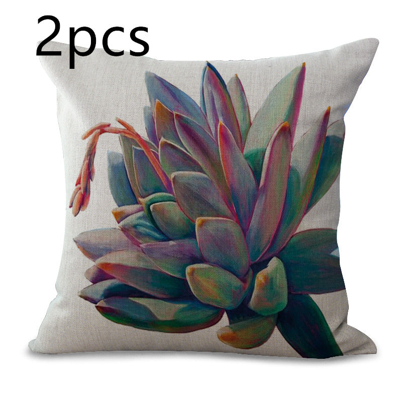 Plant Pillow Cover Succulent Cactus Pillow Case