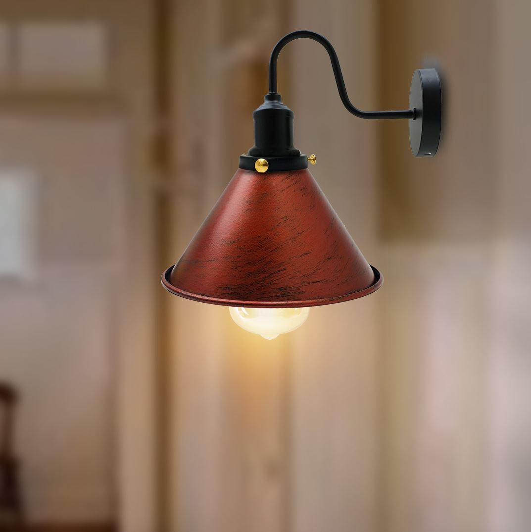 E27 Industrial Metal Wall Light Fitting Vintage Cone shape Wall