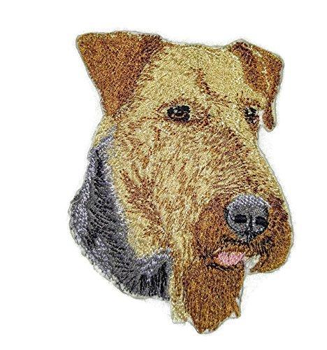 Dog Faces[Airedale Dog Face] Embroidery Iron On/Sew patch [4"x 3.18"]