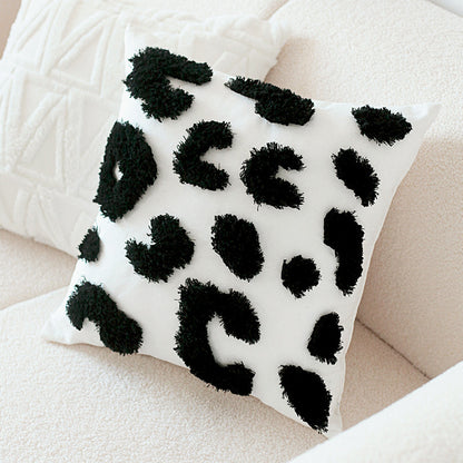 Retro Rabbit Fur Light Luxury Checkerboard Sofa Cushion