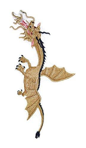 Flying Korean Dragon Embroidery Iron On/Sew Patch [6.26" X 5.28"]