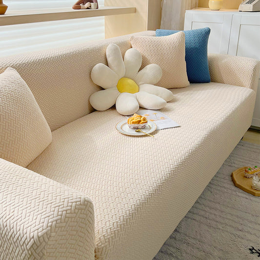 Simple Solid Color Knitted Stretch All-inclusive Sofa Cover