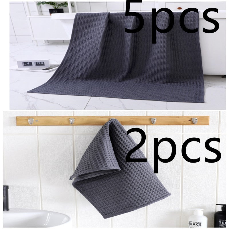 Water-absorbing  Quick-drying Pure Cotton Waffle Bath Towel