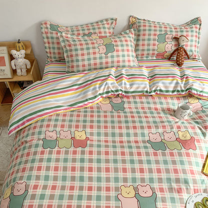 Four Piece Set Of Cute Cartoon Bed Sheets