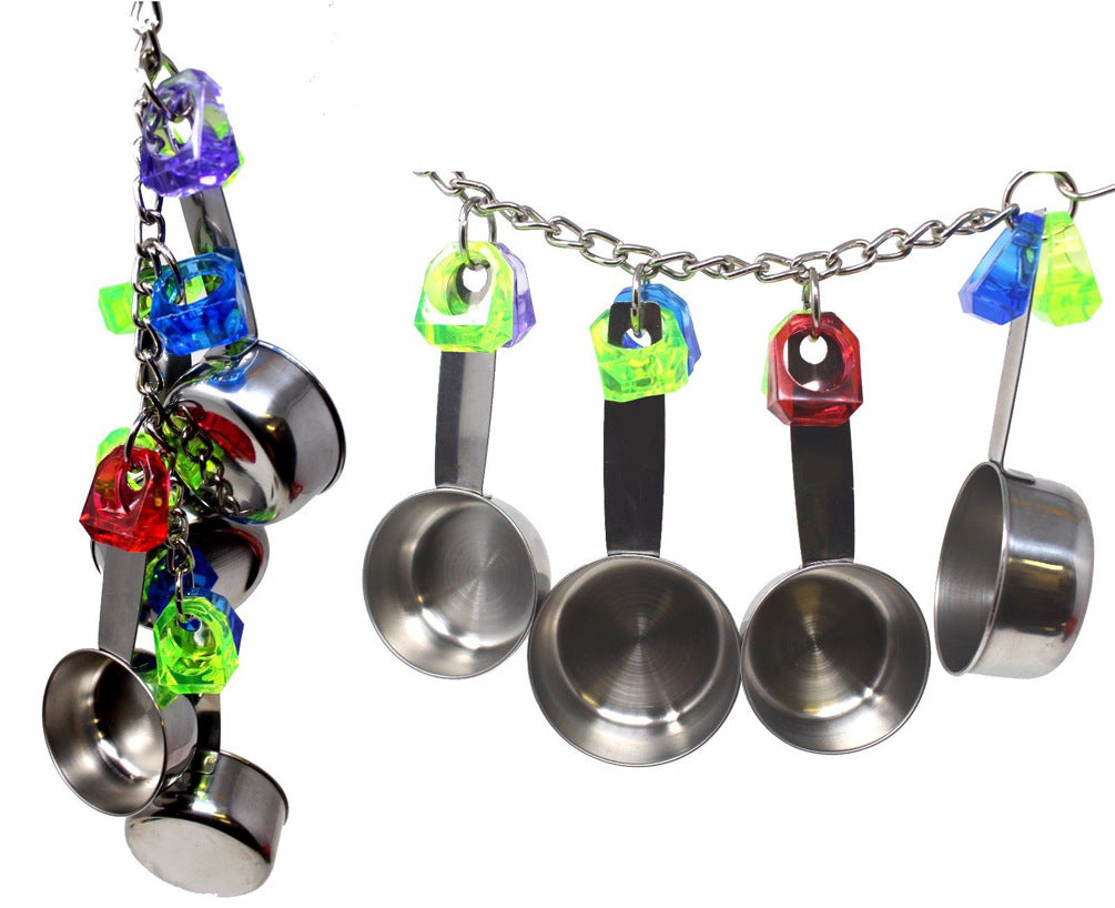 Parrot Bite Stainless Steel Four-pot String Toy